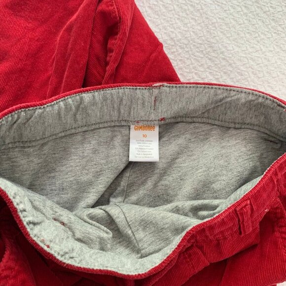 5/$25 Gymboree red corduroy pull on elastic waist lined straight leg pants - Picture 6 of 9